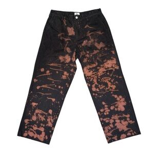 Obey Men's Black DIY Bleach Washed Chinos